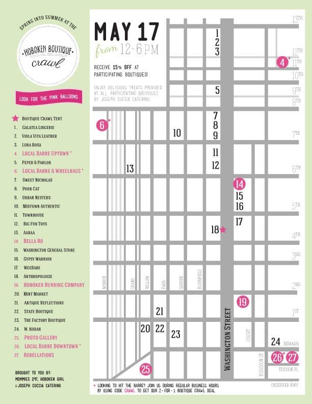 hoboken boutique crawl map